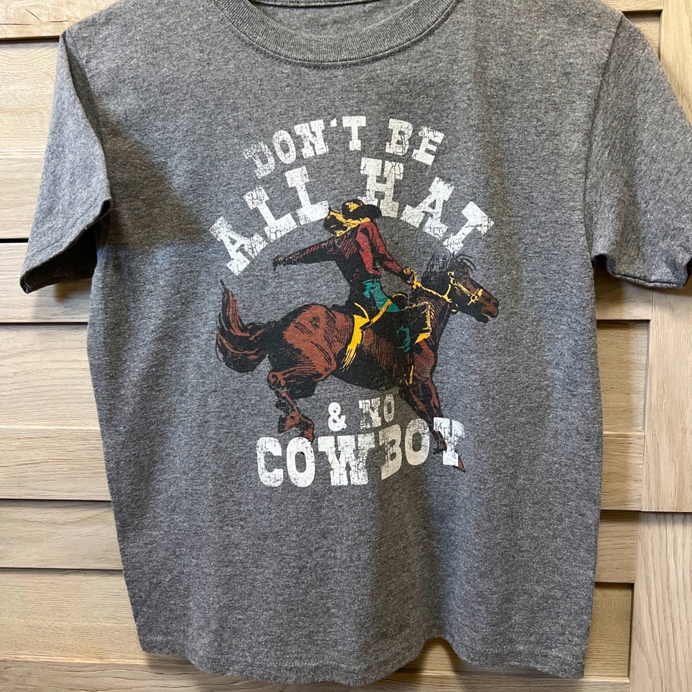 Boys kids youth medium 8 cowboy graphic tee